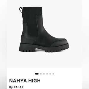 Pajar Black Lug-Sole Chelsea Ankle Boots